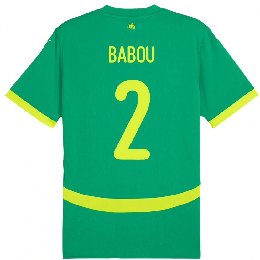 DanxenキッズセネガルMarieme Babou#2グリーンアウェイシャツ24-26ジャージーユニフォーム