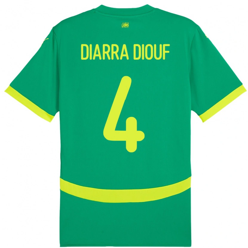 DanxenキッズセネガルMame Diarra Diouf#4グリーンアウェイシャツ24-26ジャージーユニフォーム