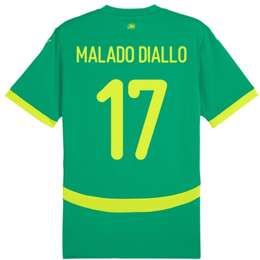 DanxenキッズセネガルHapsatou Malado Diallo#17グリーンアウェイシャツ24-26ジャージーユニフォーム