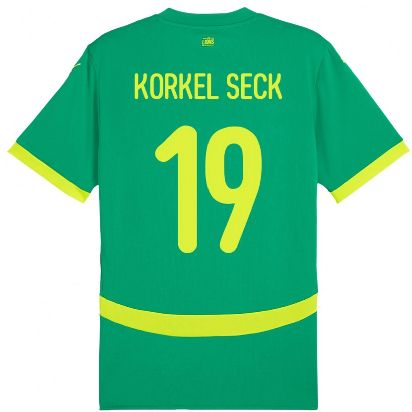 DanxenキッズセネガルBineta Korkel Seck#19グリーンアウェイシャツ24-26ジャージーユニフォーム