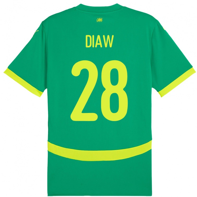 Danxenキッズセネガルモリー・ディアウ#28グリーンアウェイシャツ24-26ジャージーユニフォーム