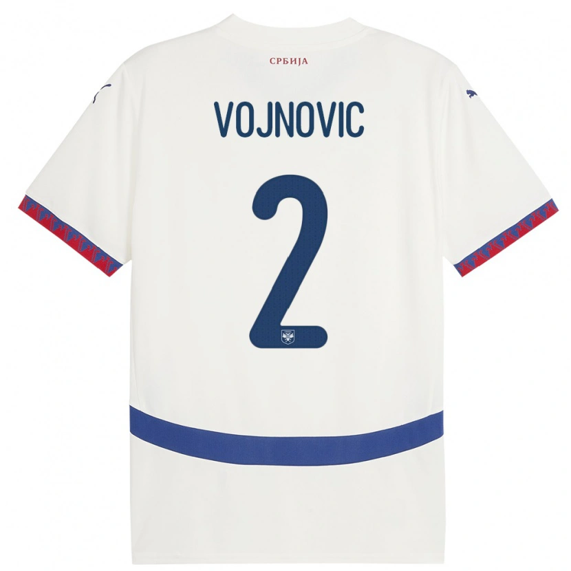 DanxenキッズセルビアJovan Vojnovic#2白アウェイシャツ24-26ジャージーユニフォーム