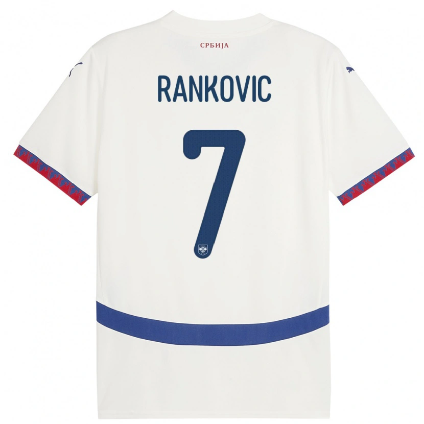 Danxenキッズセルビアジョルジェ・ランコヴィッチ#7白アウェイシャツ24-26ジャージーユニフォーム