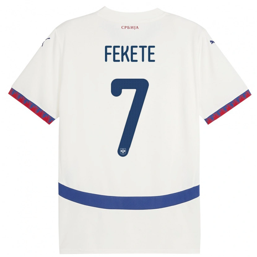 DanxenキッズセルビアDanilo Fekete#7白アウェイシャツ24-26ジャージーユニフォーム