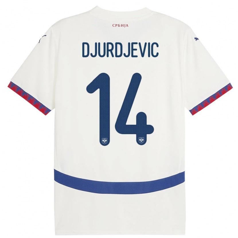 Danxenキッズセルビアヴカシン・ジュルジェビッチ#14白アウェイシャツ24-26ジャージーユニフォーム
