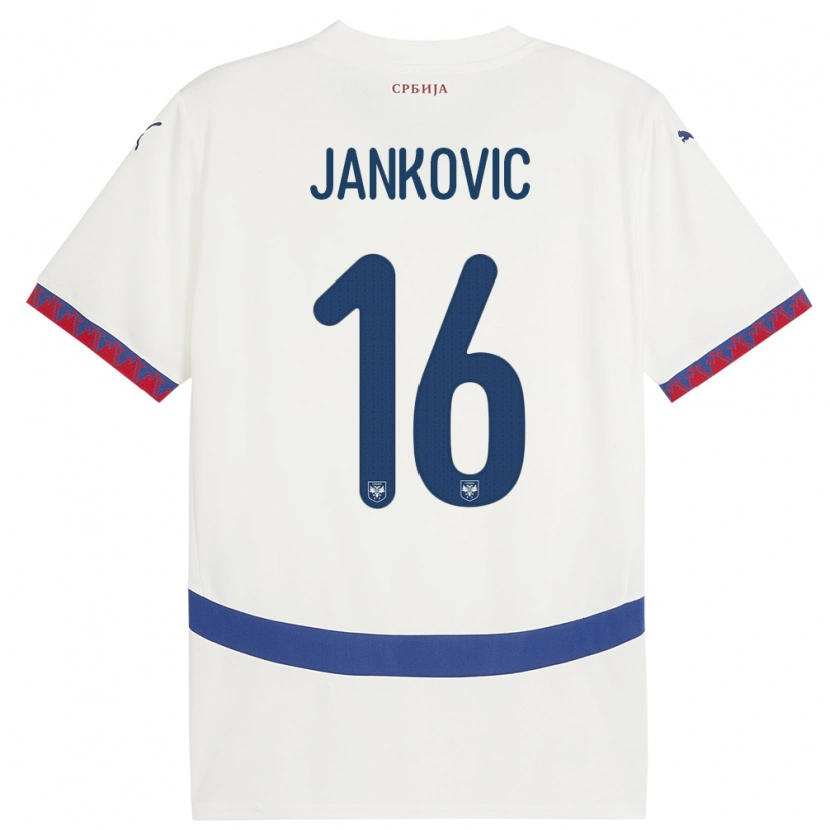 DanxenキッズセルビアDimitrije Jankovic#16白アウェイシャツ24-26ジャージーユニフォーム