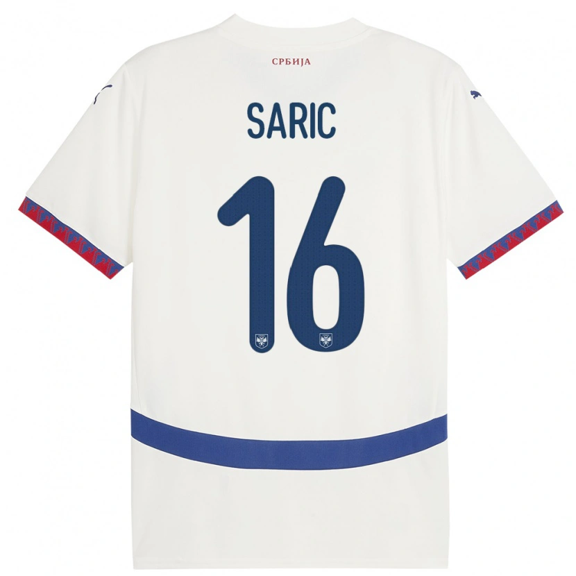 DanxenキッズセルビアDimitrije Saric#16白アウェイシャツ24-26ジャージーユニフォーム