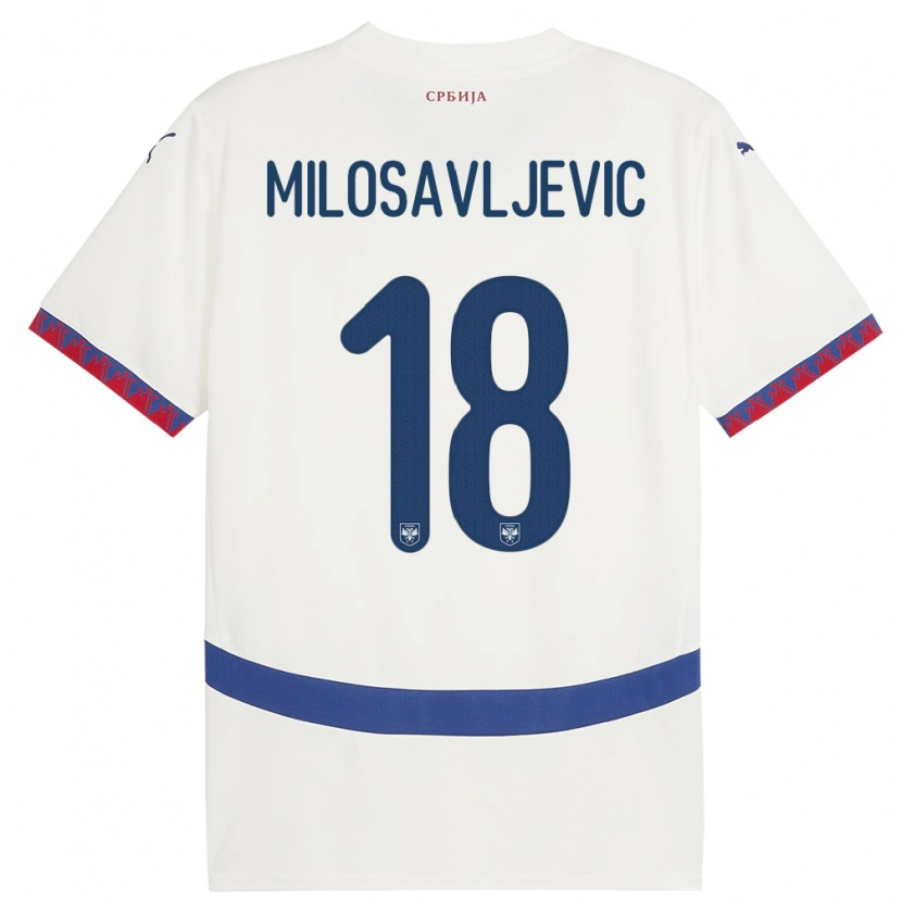 DanxenキッズセルビアJovan Milosavljevic#18白アウェイシャツ24-26ジャージーユニフォーム