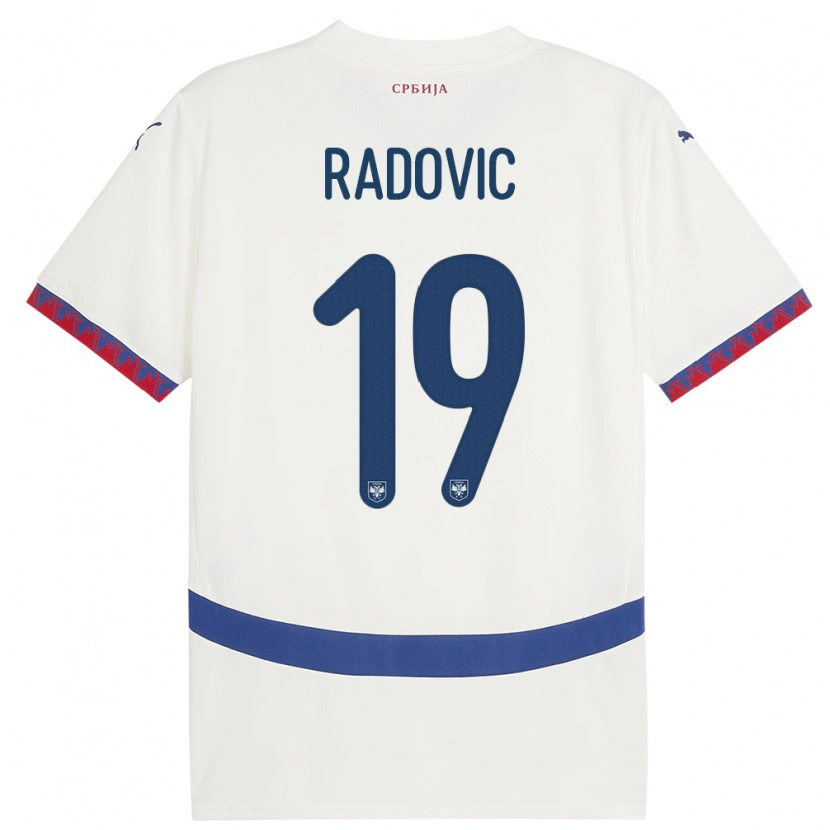 DanxenキッズセルビアDusan Radovic#19白アウェイシャツ24-26ジャージーユニフォーム