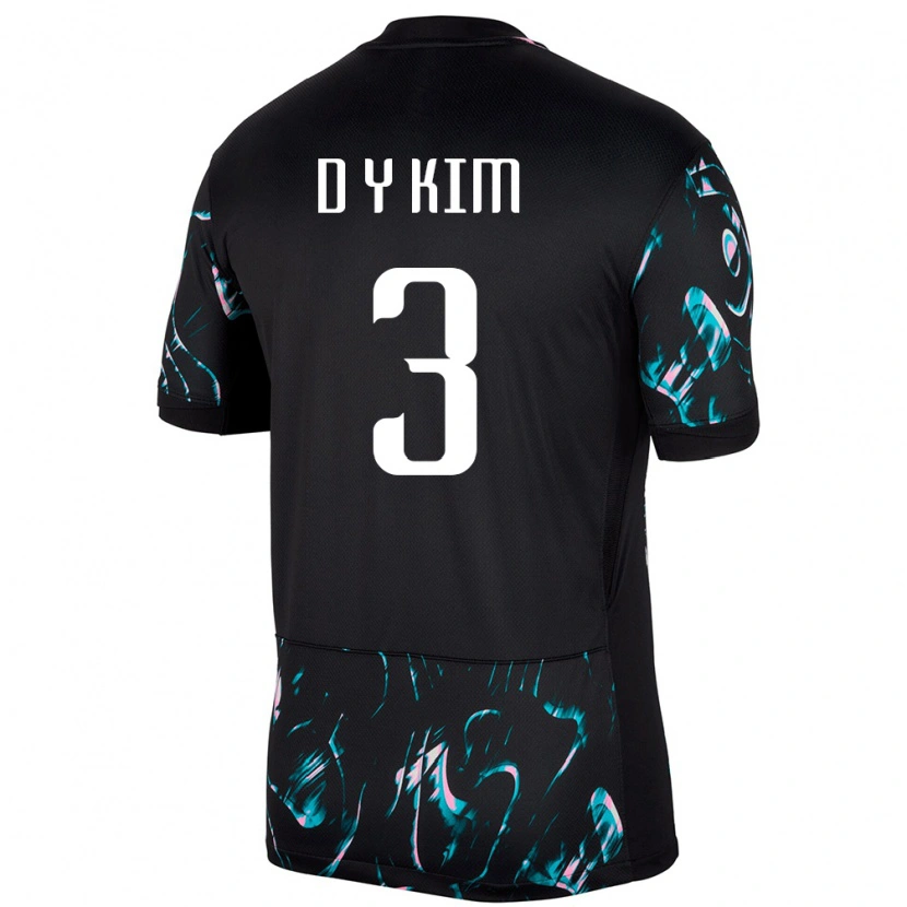 Danxenキッズ韓国Do-Yeon Kim#3ブラックアウェイシャツ24-26ジャージーユニフォーム