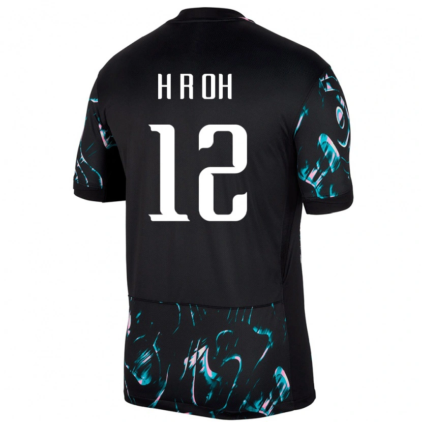 Danxenキッズ韓国Ha-Ram Oh#12ブラックアウェイシャツ24-26ジャージーユニフォーム
