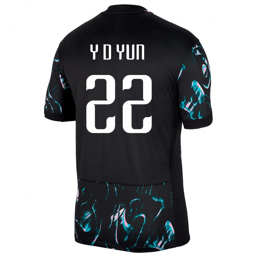 Danxenキッズ韓国Do-Young Yun#22ブラックアウェイシャツ24-26ジャージーユニフォーム