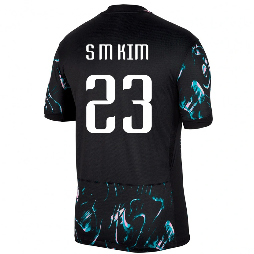 Danxenキッズ韓国Min-Soo Kim#23ブラックアウェイシャツ24-26ジャージーユニフォーム