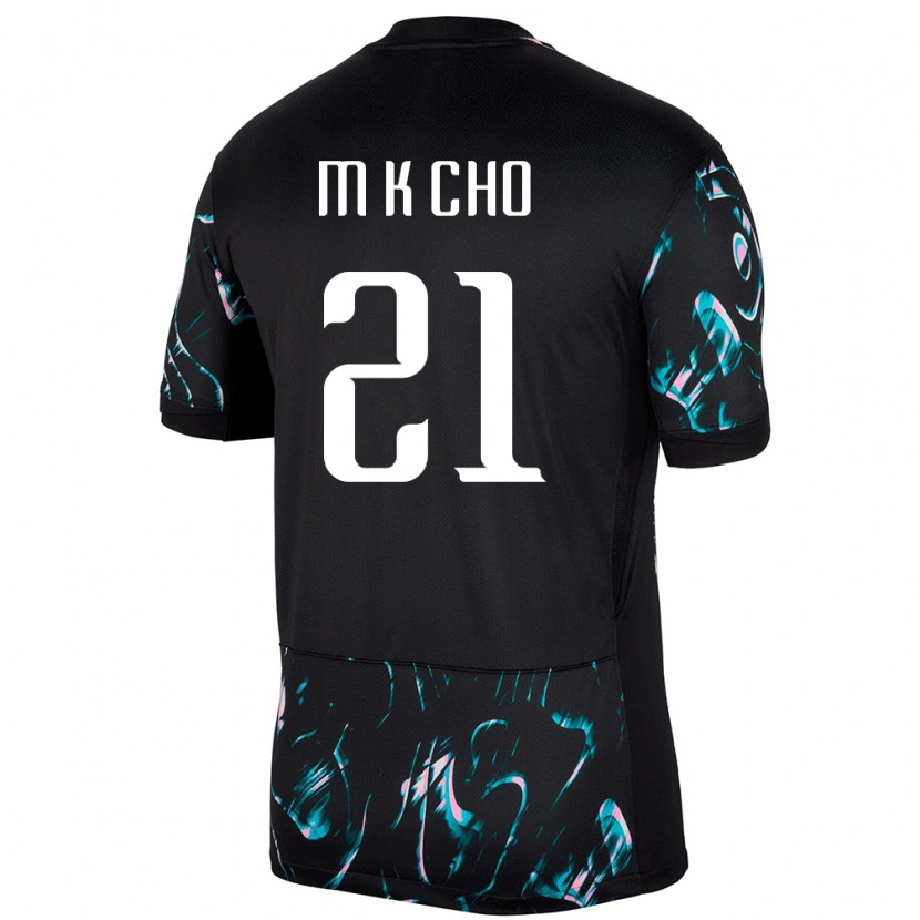 Danxenキッズ韓国Cho Min Kyu#21ブラックアウェイシャツ24-26ジャージーユニフォーム
