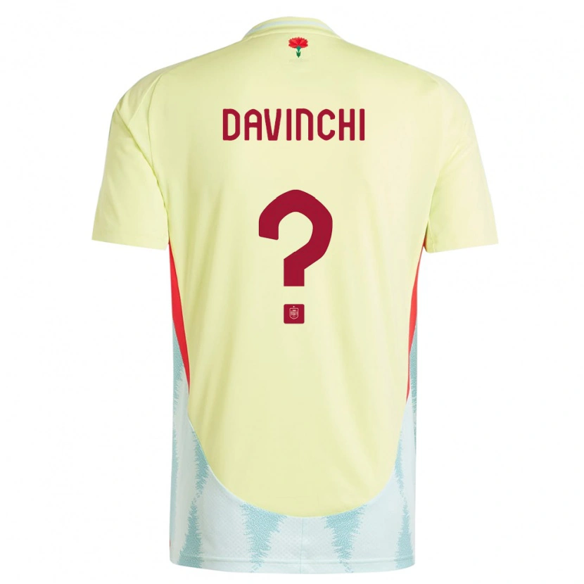 DanxenキッズスペインDavinchi#0黄アウェイシャツ24-26ジャージーユニフォーム