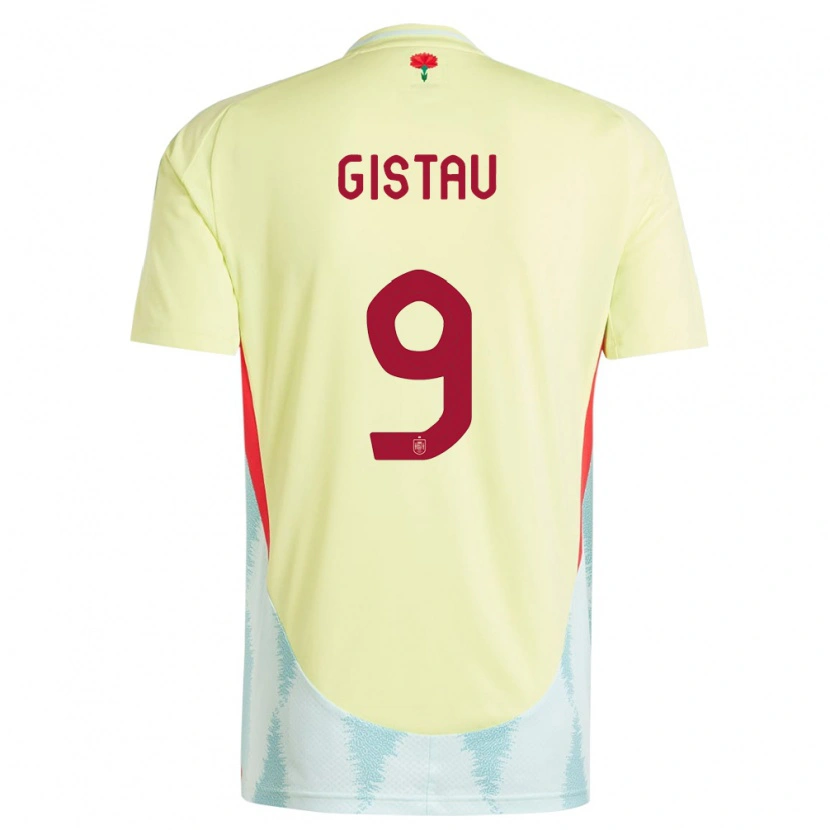 DanxenキッズスペインÒscar Gistau#9黄アウェイシャツ24-26ジャージーユニフォーム