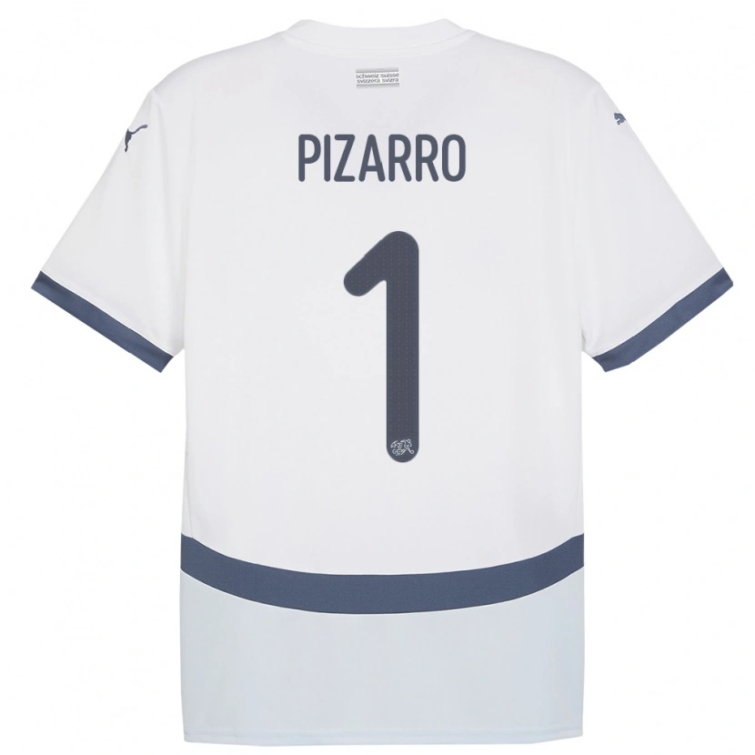 DanxenキッズスイスThéodore Pizarro#1白アウェイシャツ24-26ジャージーユニフォーム