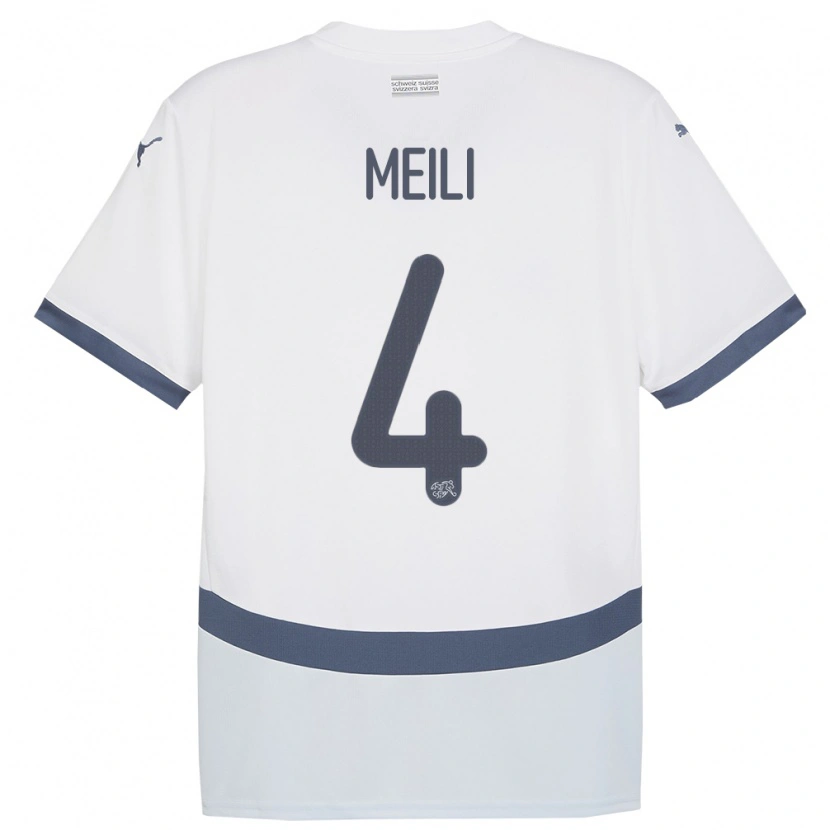 DanxenキッズスイスEzequiel Meili#4白アウェイシャツ24-26ジャージーユニフォーム