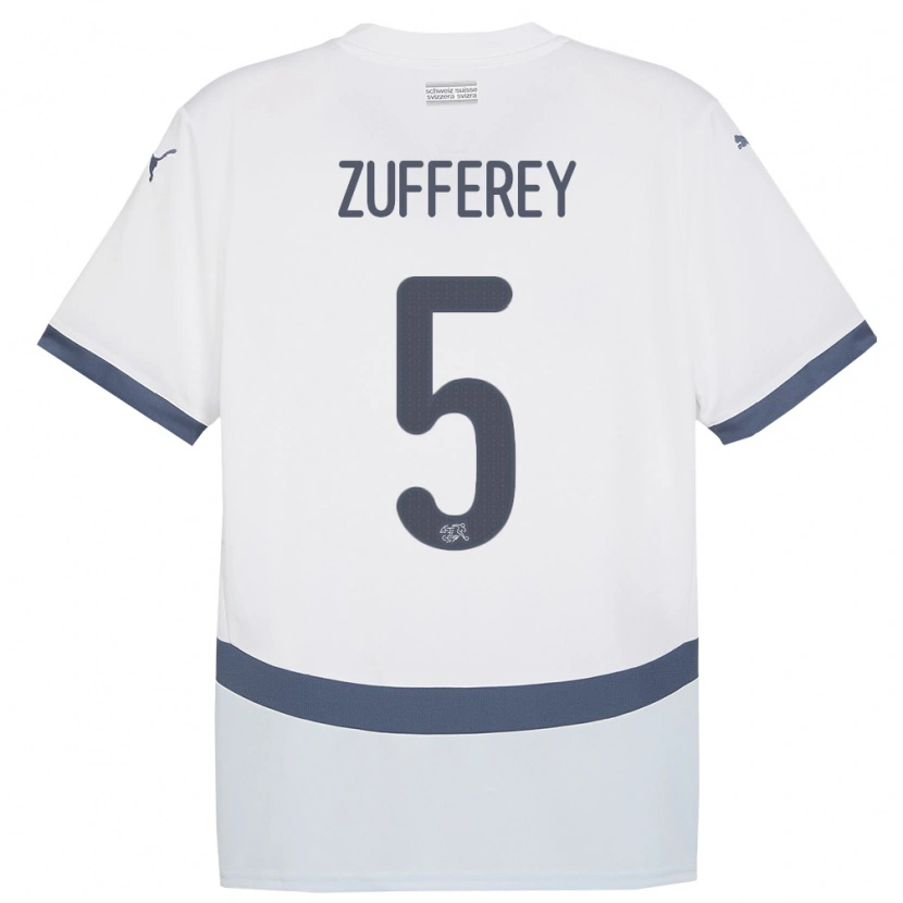 DanxenキッズスイスGil Zufferey#5白アウェイシャツ24-26ジャージーユニフォーム