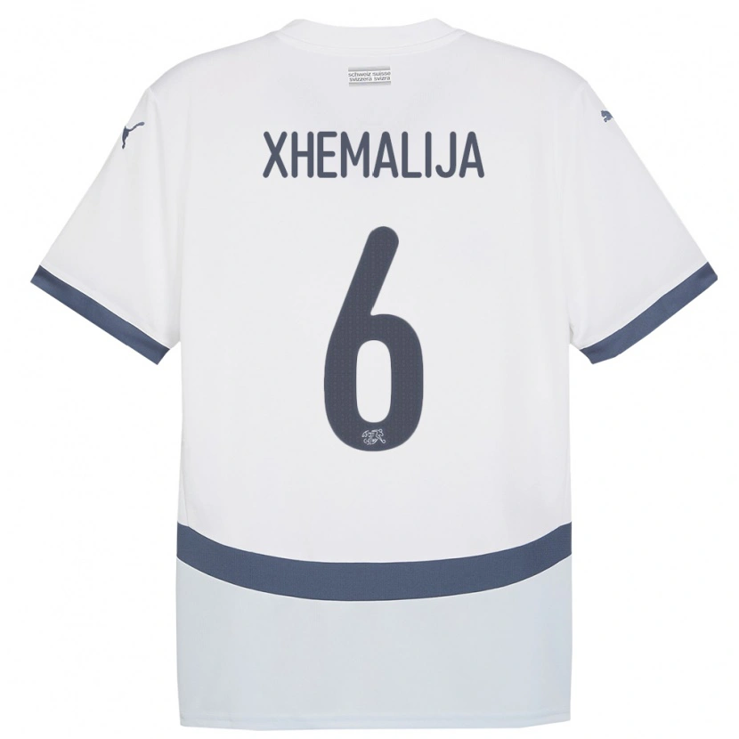 DanxenキッズスイスDemir Xhemalija#6白アウェイシャツ24-26ジャージーユニフォーム