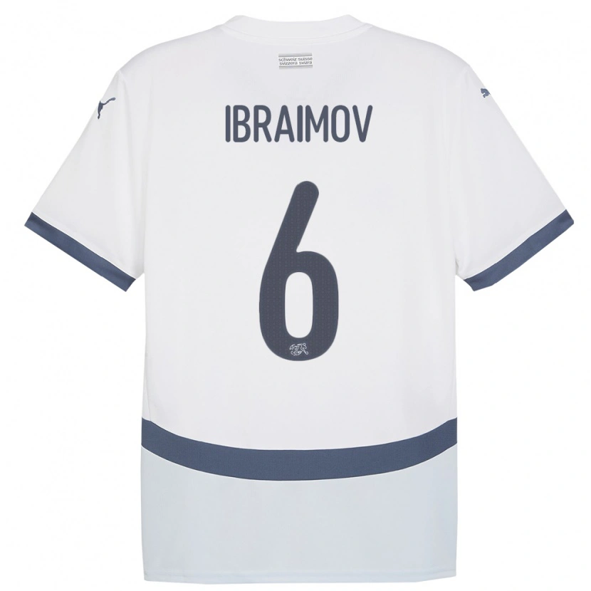 DanxenキッズスイスLeonit Ibraimov#6白アウェイシャツ24-26ジャージーユニフォーム