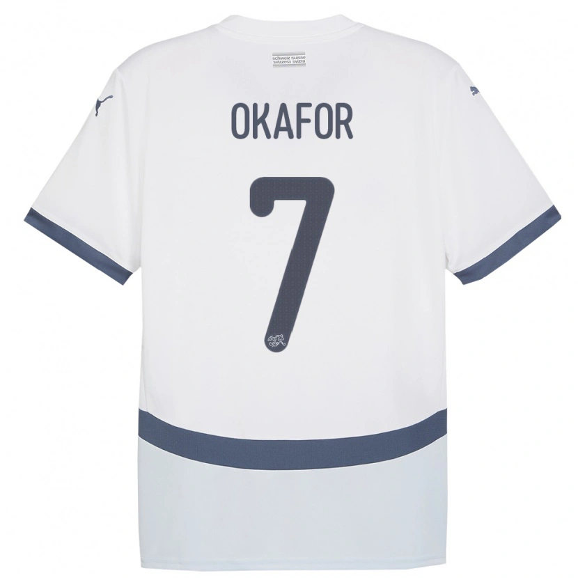 DanxenキッズスイスTobias Okafor#7白アウェイシャツ24-26ジャージーユニフォーム