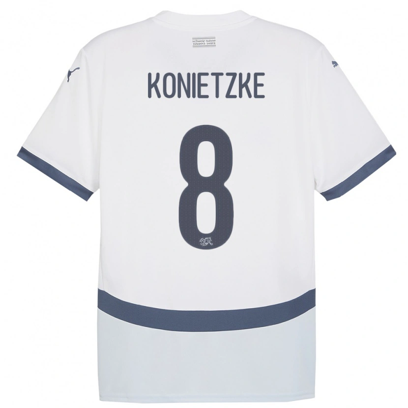 DanxenキッズスイスCorsin Konietzke#8白アウェイシャツ24-26ジャージーユニフォーム