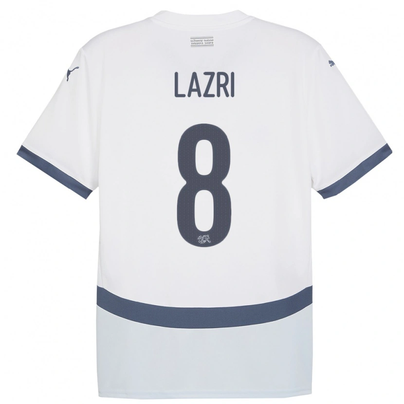 DanxenキッズスイスNico Lazri#8白アウェイシャツ24-26ジャージーユニフォーム