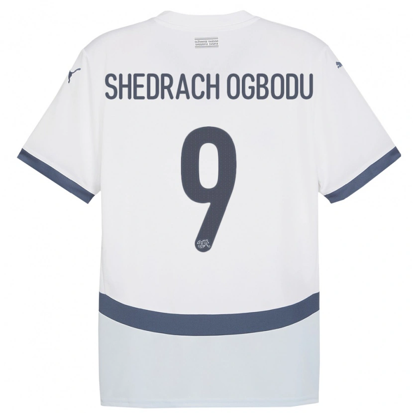DanxenキッズスイスNathaniel Shedrach Ogbodu#9白アウェイシャツ24-26ジャージーユニフォーム