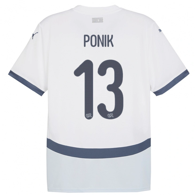 DanxenキッズスイスGentian Ponik#13白アウェイシャツ24-26ジャージーユニフォーム