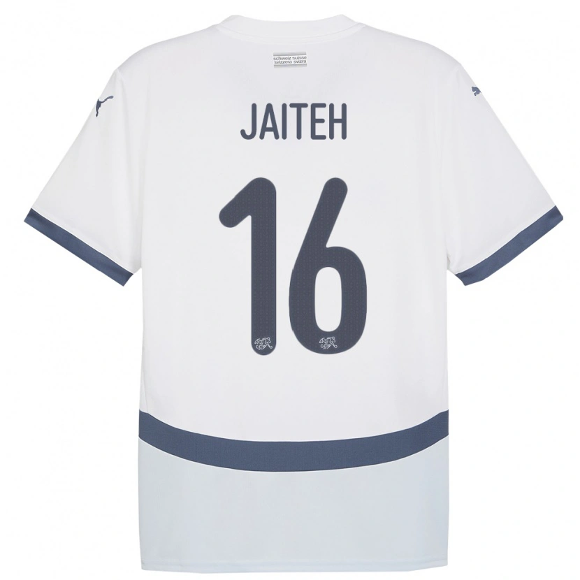 DanxenキッズスイスMomodou Jaiteh#16白アウェイシャツ24-26ジャージーユニフォーム