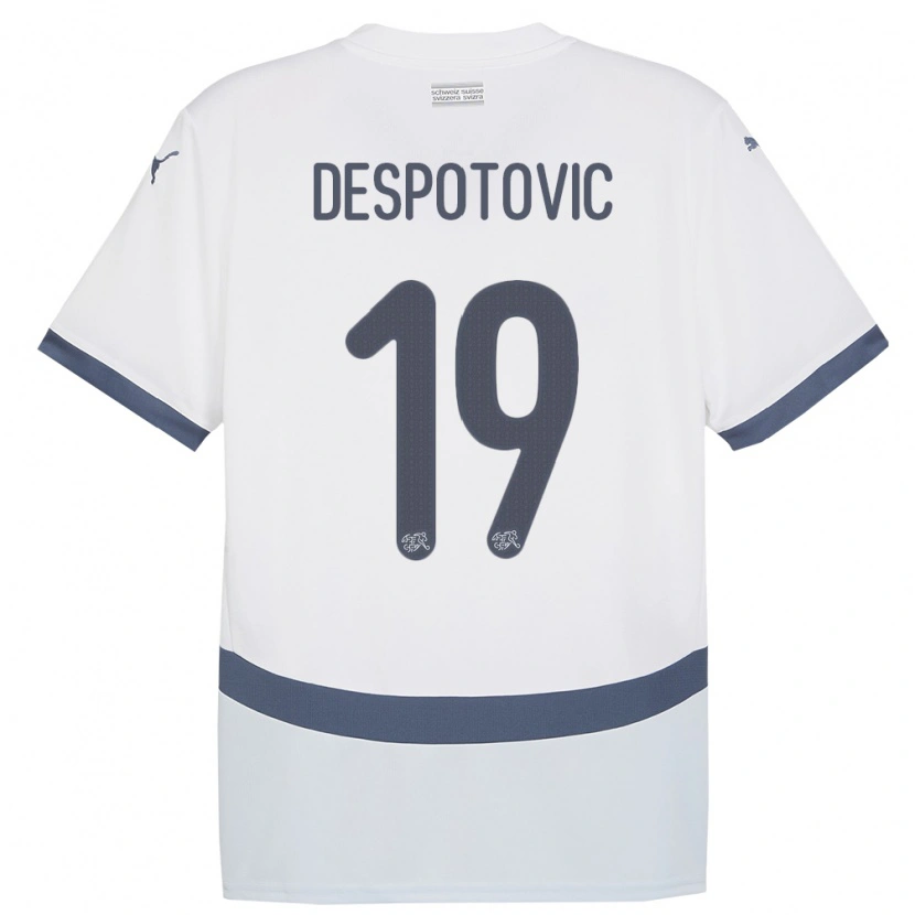 DanxenキッズスイスIlija Despotovic#19白アウェイシャツ24-26ジャージーユニフォーム