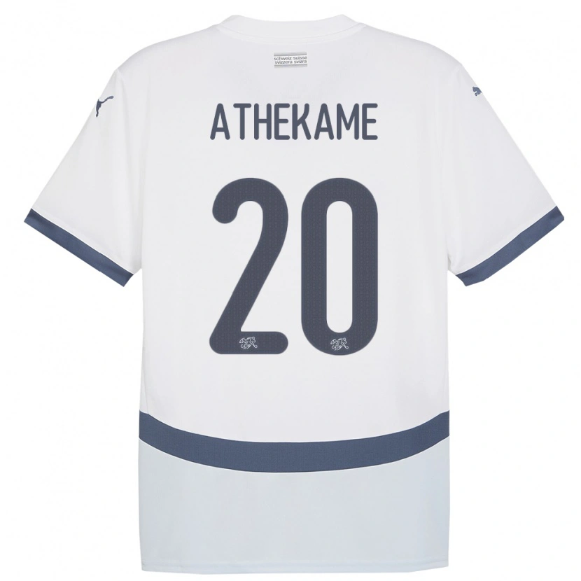 DanxenキッズスイスZachary Athekame#20白アウェイシャツ24-26ジャージーユニフォーム