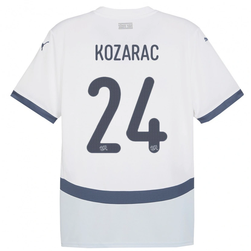 DanxenキッズスイスHaris Kozarac#24白アウェイシャツ24-26ジャージーユニフォーム