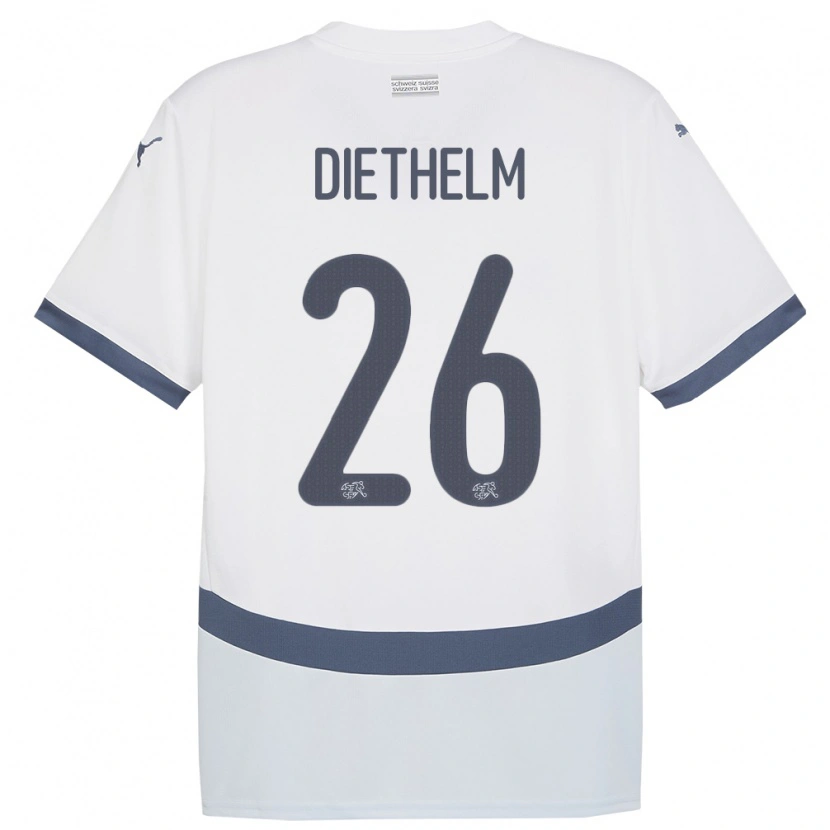DanxenキッズスイスThierry Diethelm#26白アウェイシャツ24-26ジャージーユニフォーム
