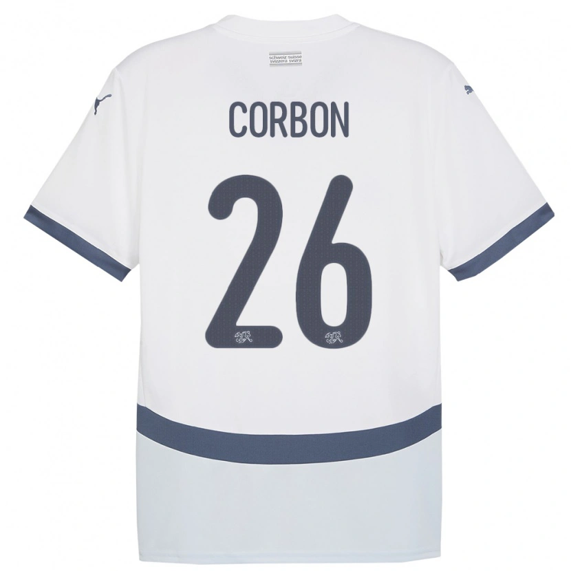DanxenキッズスイスMax Corbon#26白アウェイシャツ24-26ジャージーユニフォーム