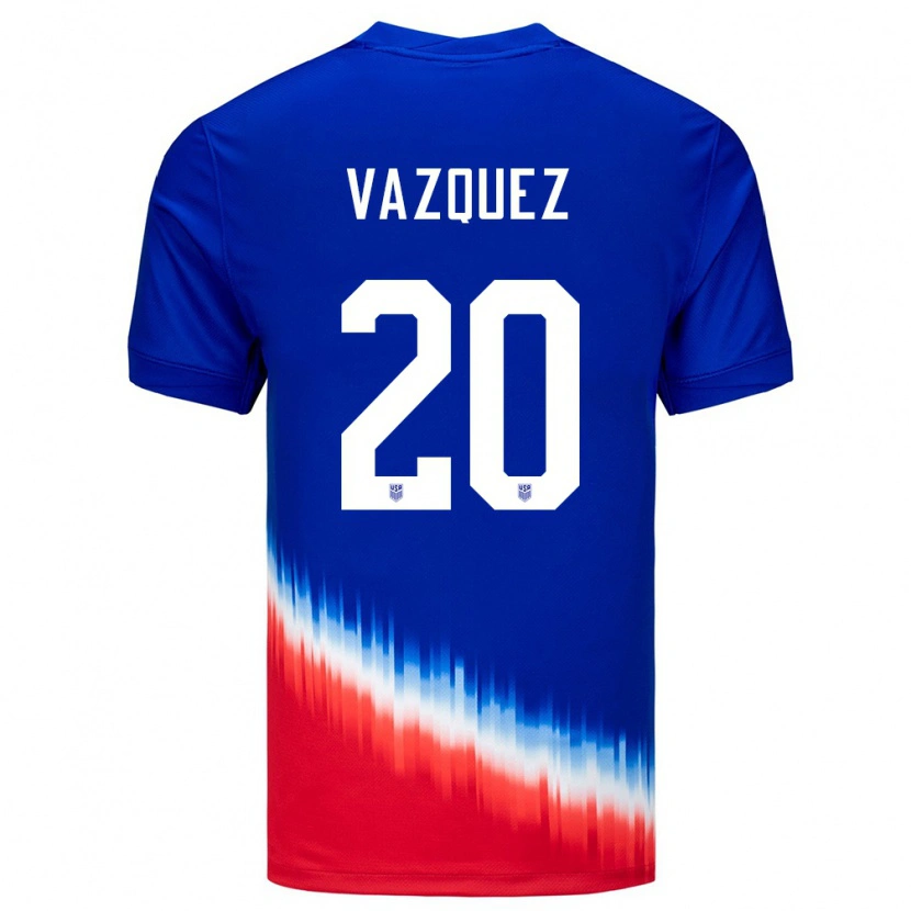 Danxenキッズアメリカ合衆国ブランドン・バスケス#20青アウェイシャツ24-26ジャージーユニフォーム