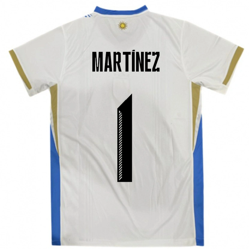 DanxenキッズウルグアイKevin Martínez#1ホワイトブルーアウェイシャツ24-26ジャージーユニフォーム