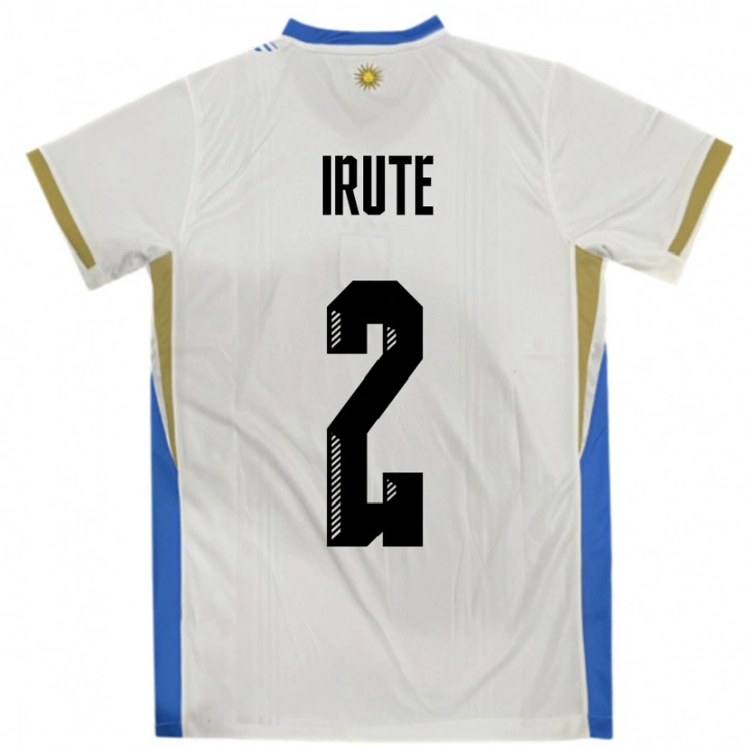 DanxenキッズウルグアイEzequiel Irute#2ホワイトブルーアウェイシャツ24-26ジャージーユニフォーム