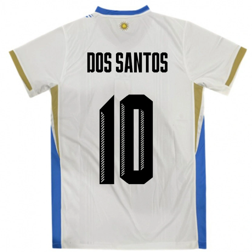 DanxenキッズウルグアイAlexander Dos Santos#10ホワイトブルーアウェイシャツ24-26ジャージーユニフォーム