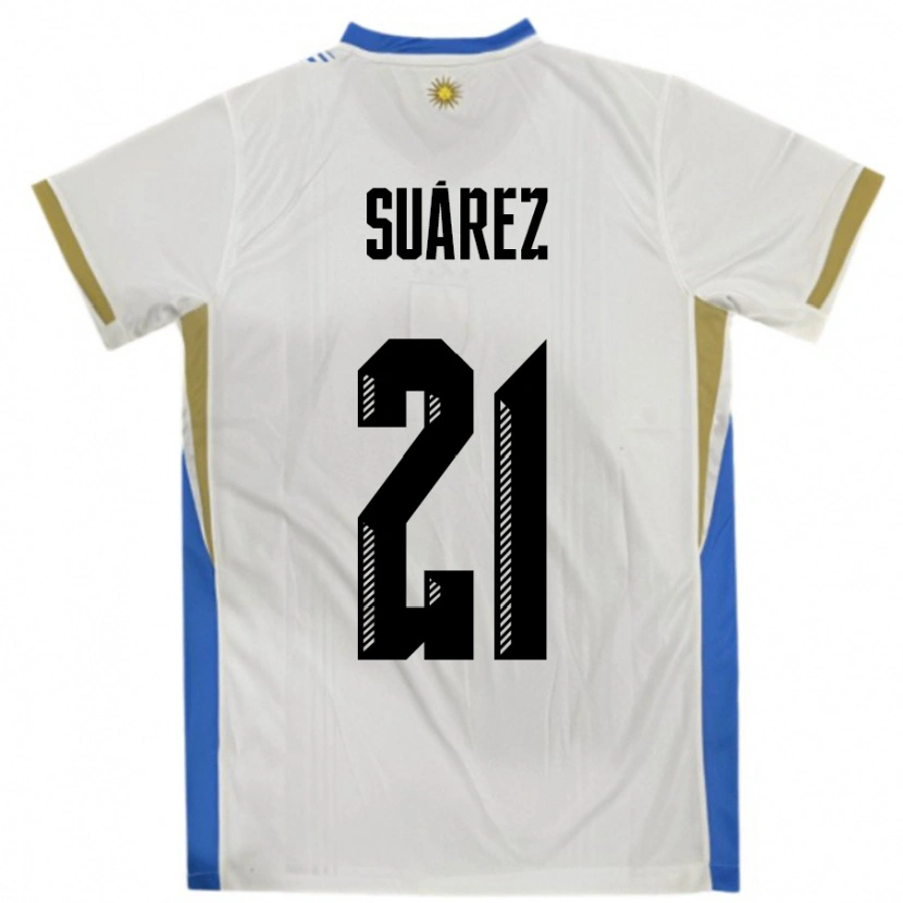 DanxenキッズウルグアイPablo Suárez#21ホワイトブルーアウェイシャツ24-26ジャージーユニフォーム