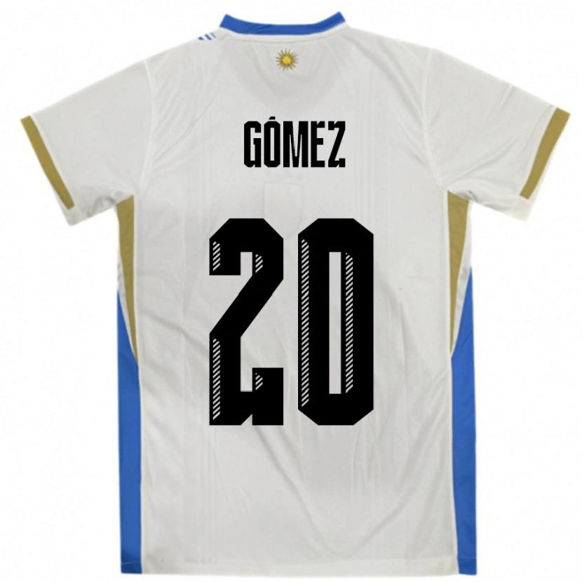 DanxenキッズウルグアイLuciana Gomez#20ホワイトブルーアウェイシャツ24-26ジャージーユニフォーム