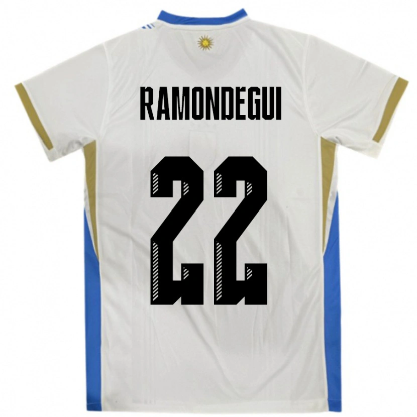 DanxenキッズウルグアイSofia Ramondegui#22ホワイトブルーアウェイシャツ24-26ジャージーユニフォーム