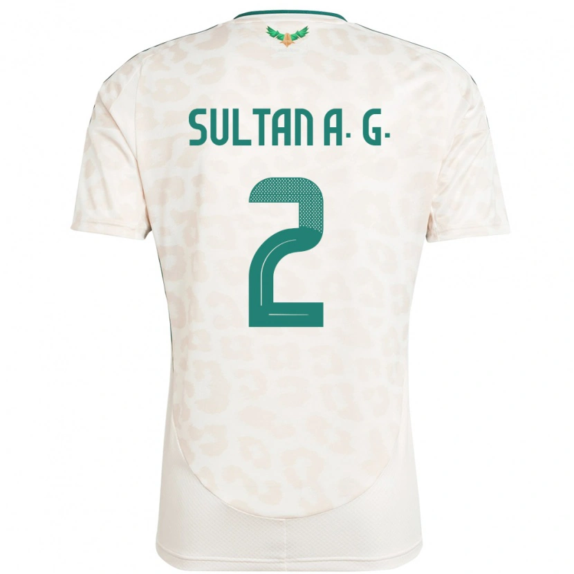 Danxenキッズサウジアラビアスルターン・アル＝ガナム#2ホワイトアウェイシャツ24-26ジャージーユニフォーム