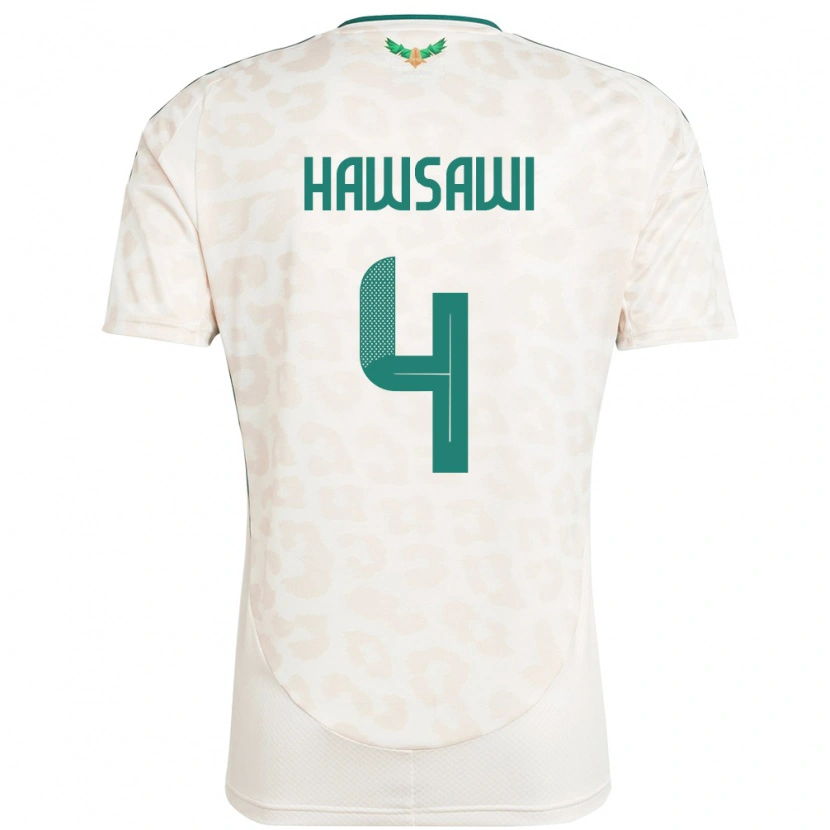 DanxenキッズサウジアラビアMohammed Hawsawi#4ホワイトアウェイシャツ24-26ジャージーユニフォーム