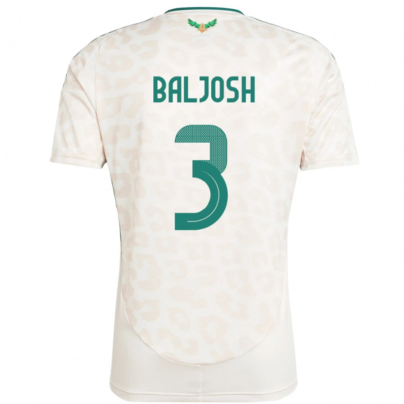 DanxenキッズサウジアラビアTurki Baljosh#3ホワイトアウェイシャツ24-26ジャージーユニフォーム
