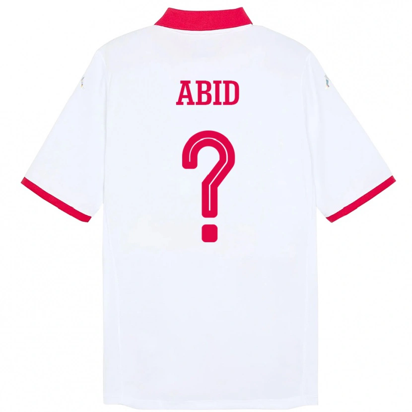 DanxenキッズチュニジアOussama Abid#0ホワイトアウェイシャツ24-26ジャージーユニフォーム