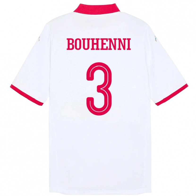 DanxenキッズチュニジアRayen Bouhenni#3ホワイトアウェイシャツ24-26ジャージーユニフォーム