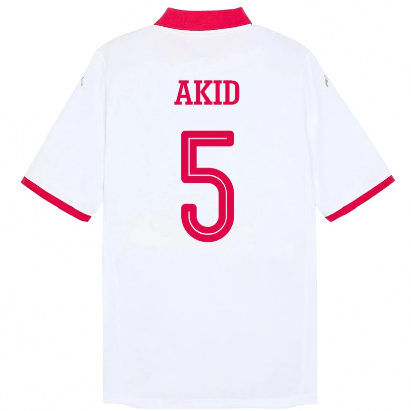 DanxenキッズチュニジアAbdessalem Akid#5ホワイトアウェイシャツ24-26ジャージーユニフォーム
