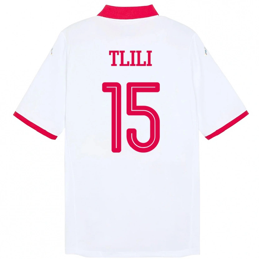 DanxenキッズチュニジアMehdi Tlili#15ホワイトアウェイシャツ24-26ジャージーユニフォーム